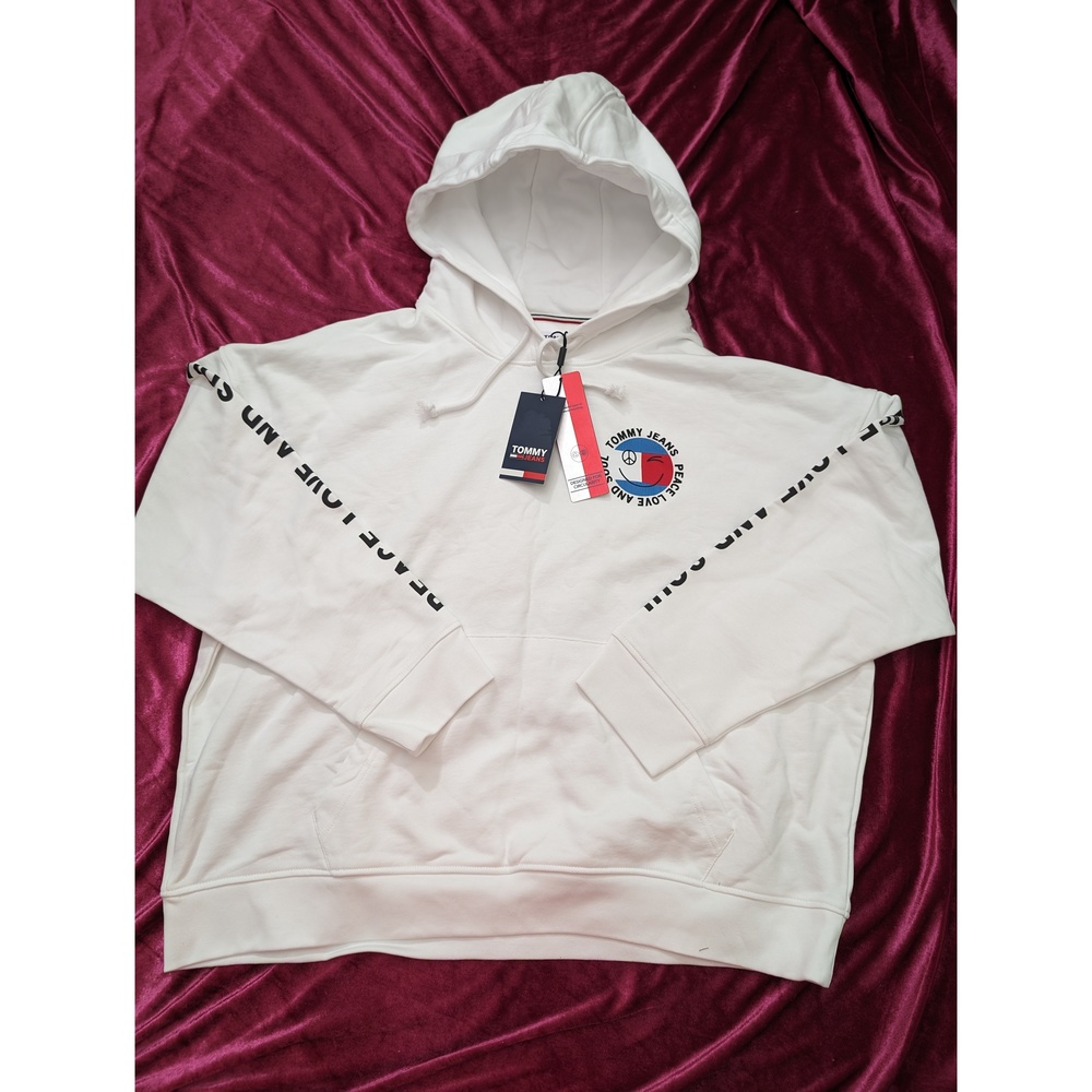 21.NWT TOMMY HILFIGER Cotton Pullover Hoodie Beachy Graphic Sz XL - Picture 1 of 1